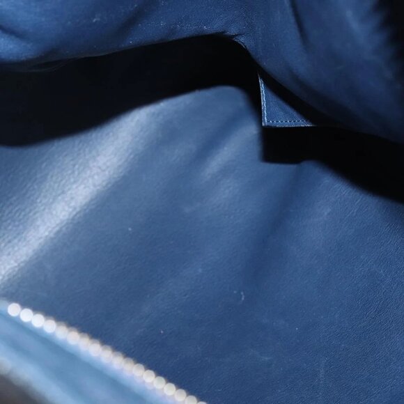 LOEWE Anagram Anton Backpack Leather Navy Silver Auth bs28942 - Picture 10 of 16